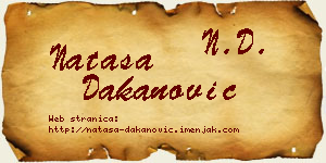 Nataša Dakanović vizit kartica